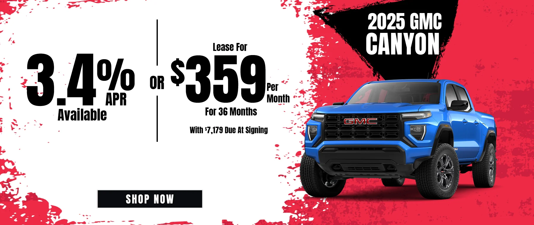 2025 GMC Canyon 3.4% APR Available OR- Lease For $359 Per Month For 36 Months With $7,179 Due at Signing