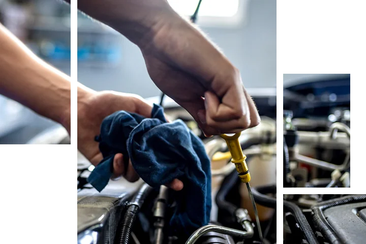 Mechanic changing oil
