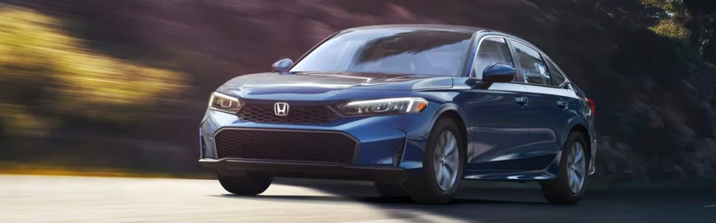 2025 Honda Civic Specs front side in blue 
