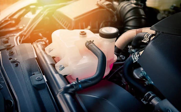 Person working on car engine
