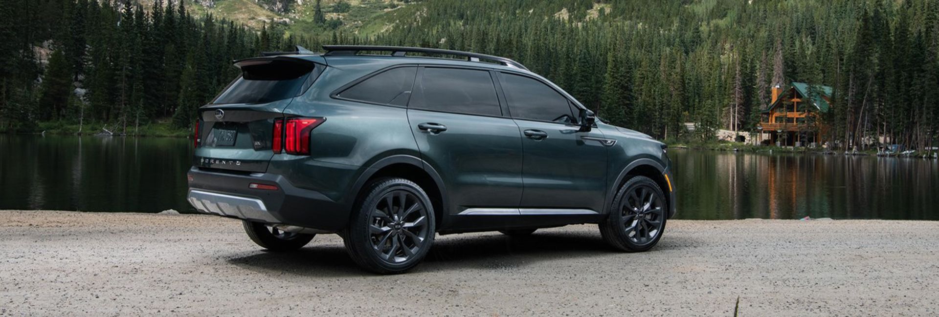 black kia 2021 sorento rear view 