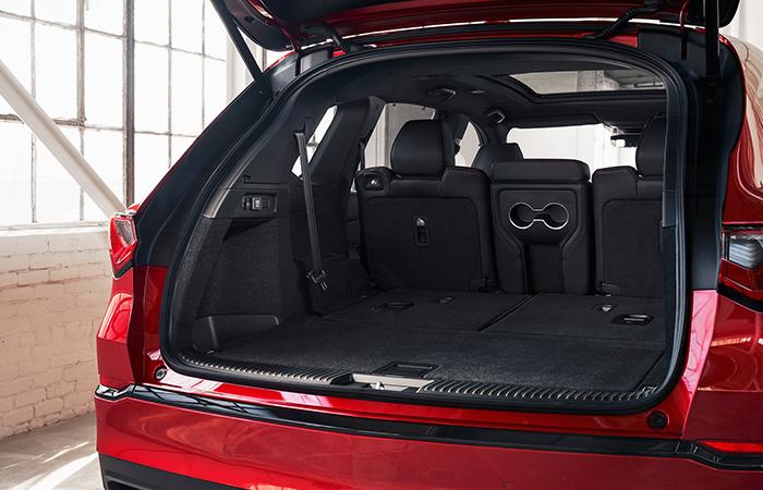 Close up view of the trunk space in an Acura MDX