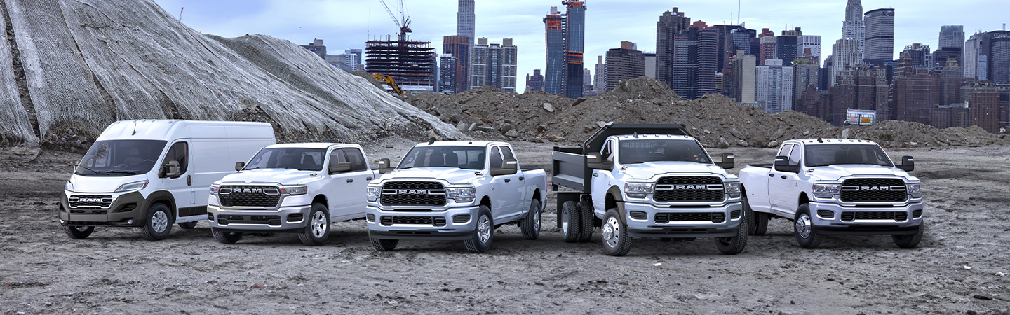 2024 RAM 1500 side front in blue 