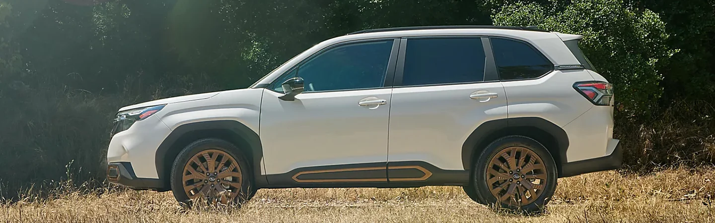 2025 Subaru Forester Specs white color side view