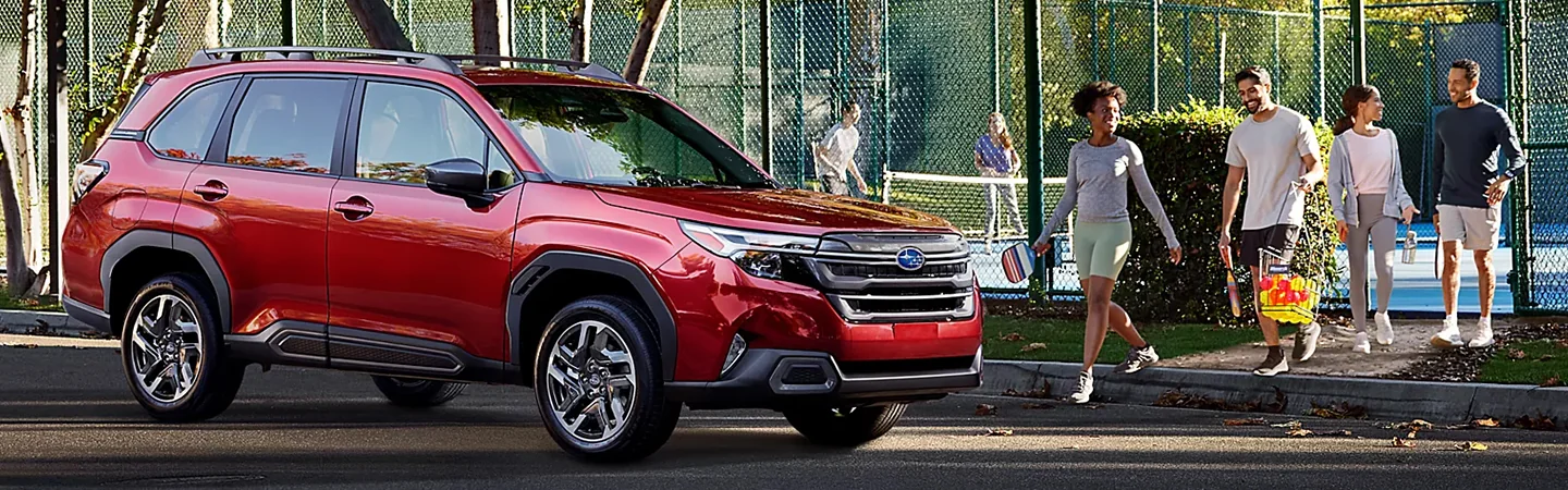 2025 Subaru Forester Specs red color side view