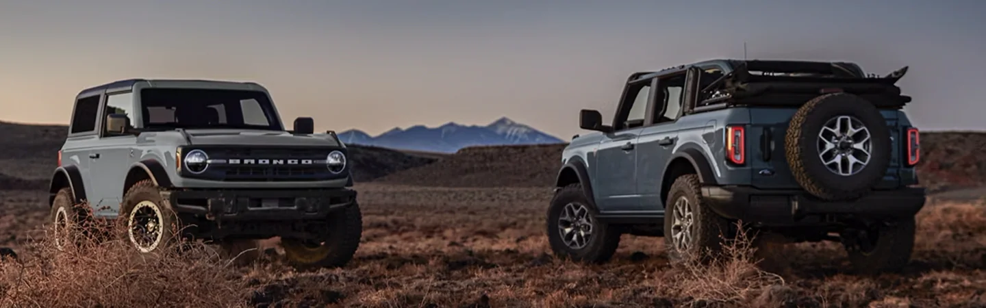 2024 Ford Bronco Raptor Specs two cars grey color