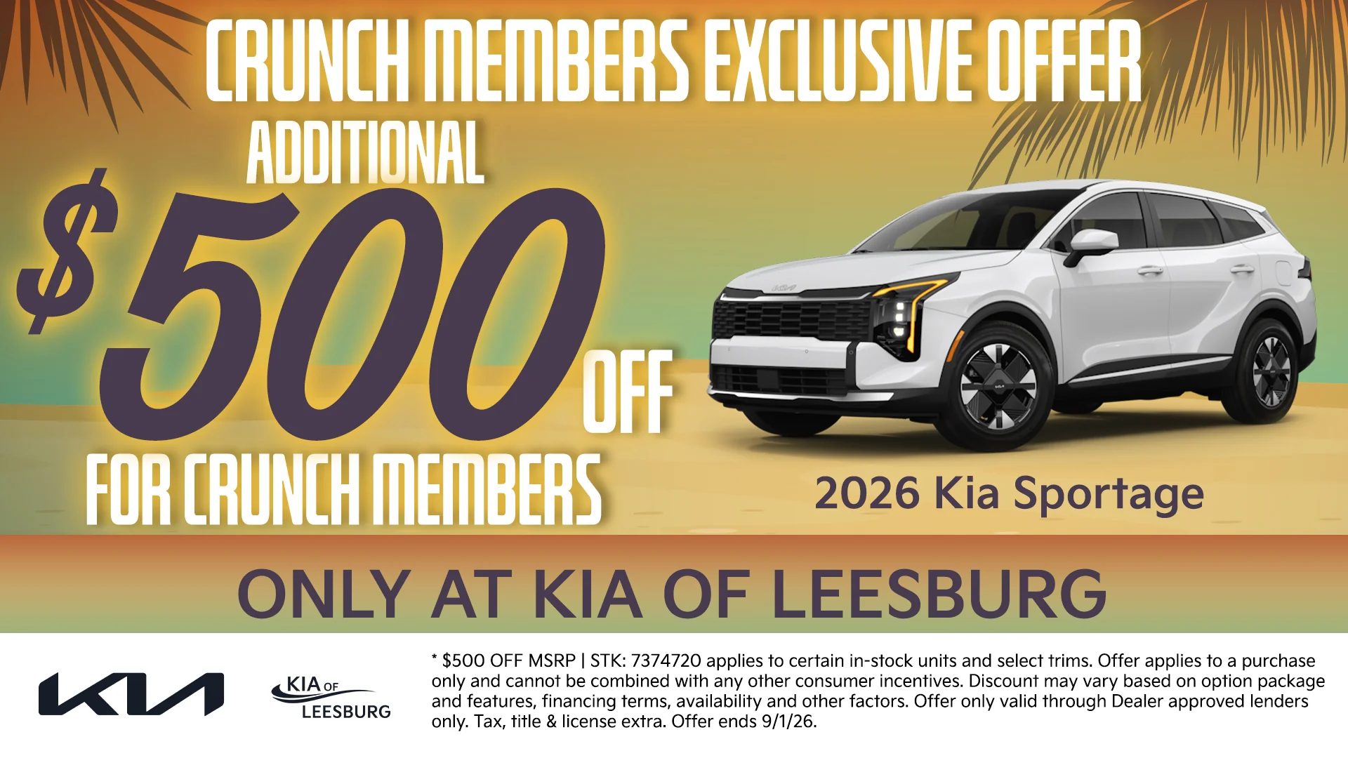 2026 Kia Sportage Crunch members exclusive offer