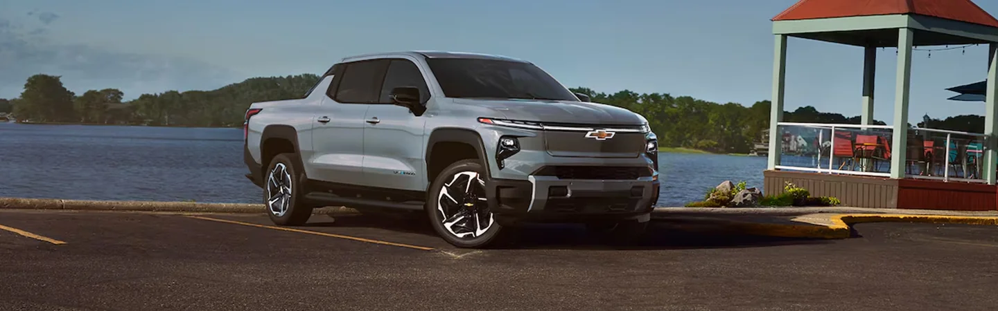 2024 Chevrolet Silverado EV white front view