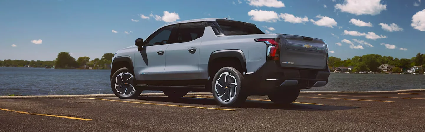 2024 Chevrolet Silverado EV white side view