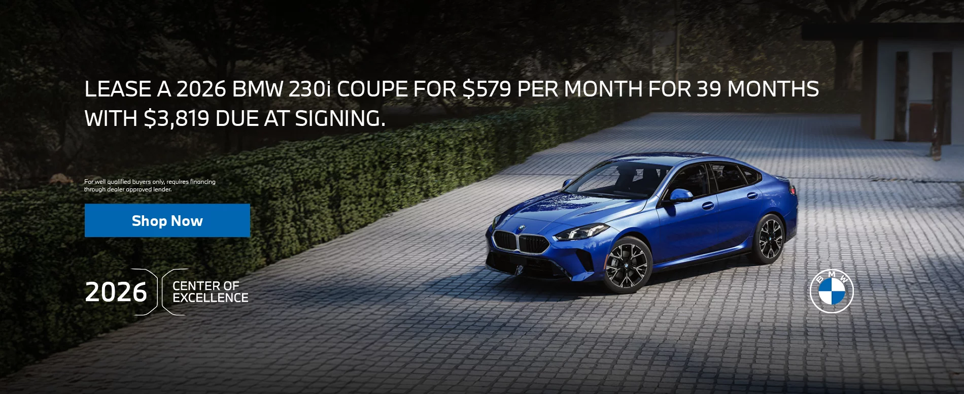 2026 BMW 230i COUPE LEASE FOR $579 PER MONTH FOR 39 MONTHS WITH $3,819 DUE AT SIGNING. 
