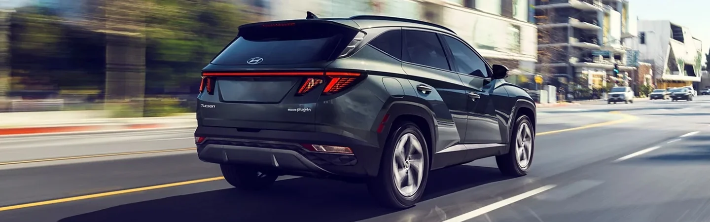 2024 Hyundai Tucson Specs black color back side view