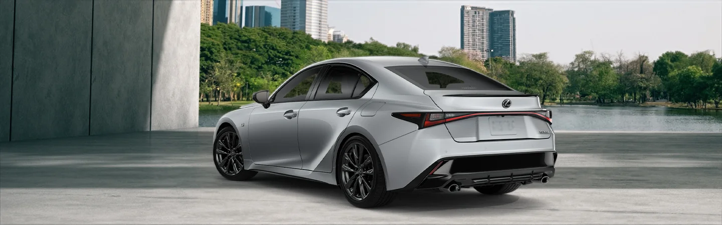 rear view of a silver 2025 Lexus IS 300