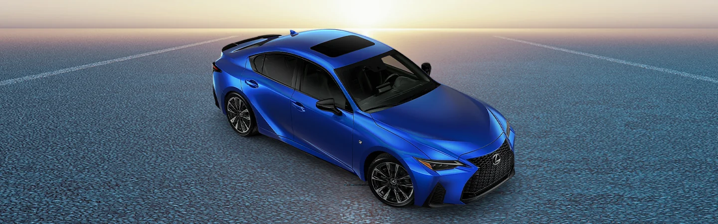 top view of a blue 2025 Lexus IS 300
