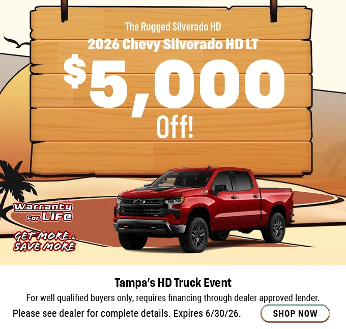 The Rugged Silverado HD 2026 Chevy Silverado HD LT $5,000 Off! Tampa's HD Truck Event