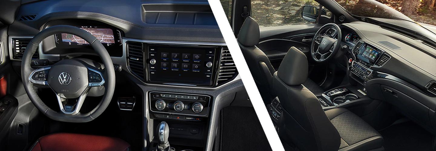 VW Atlas Cross Sport vs. Honda Passport aerial interior view