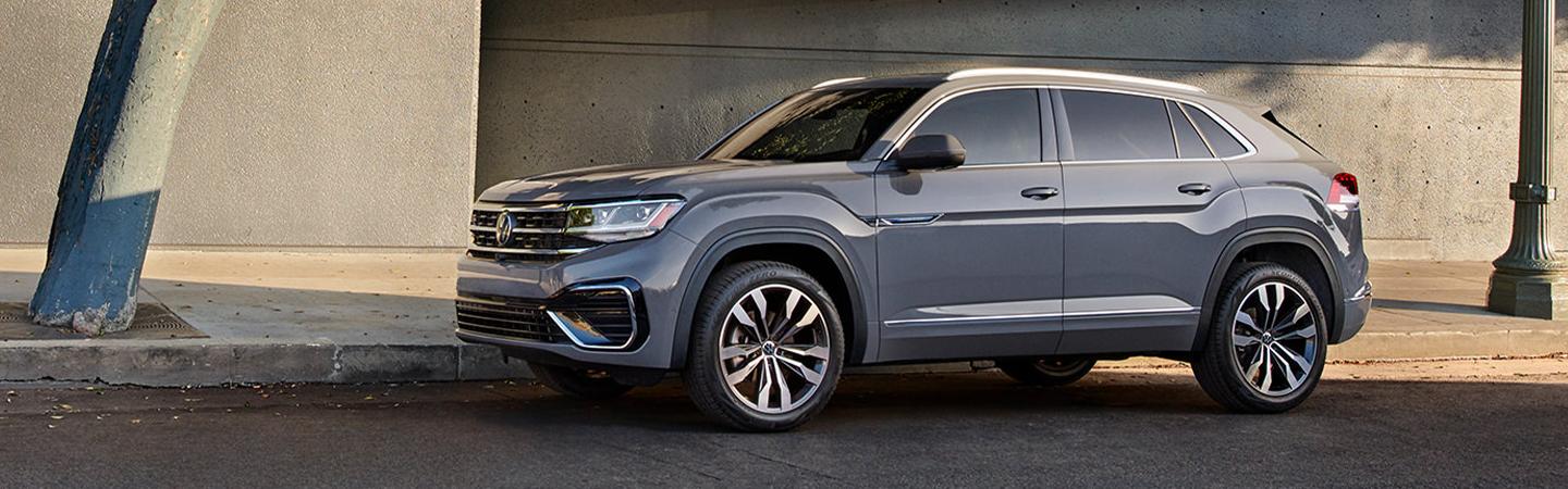A gray Volkswagen Atlas Cross Sport parked