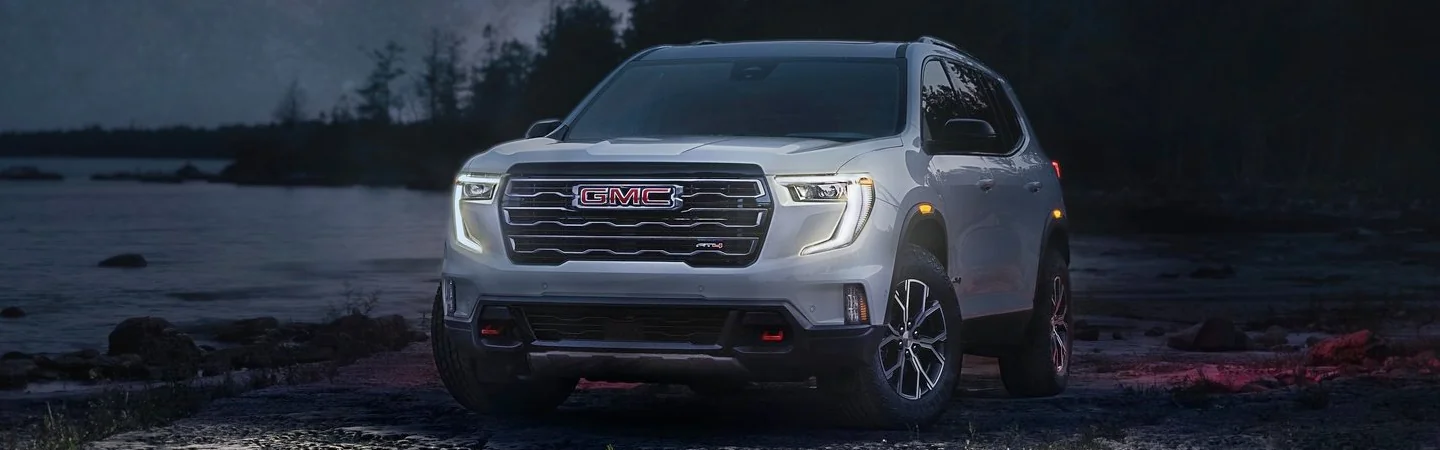 2024 GMC Acadia Denali front side in white 