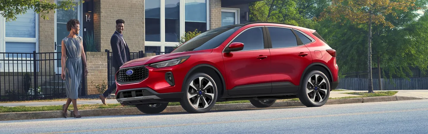2025 Ford Escape vs Honda CR-V red color and side view 