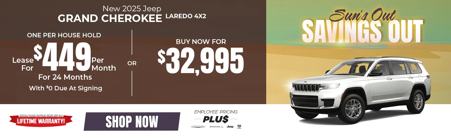 2025 Jeep Grand Cherokee Laredo 4x2 LEASE: Lease For $449 Per month For 24 Months With $0 Due At Signing