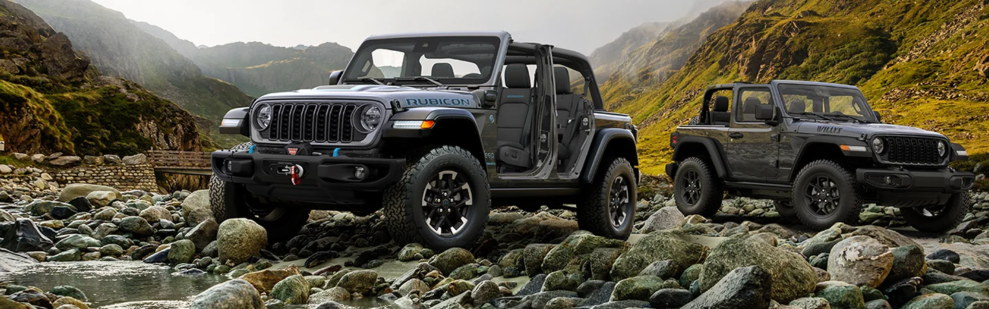 Jeep vehicles on hills