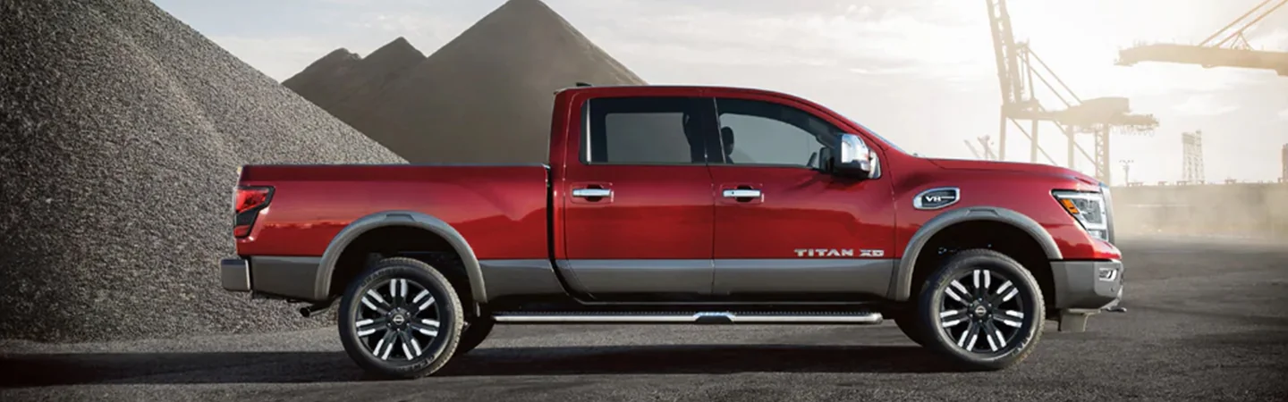 2024 Nissan Titan Specs red color side view