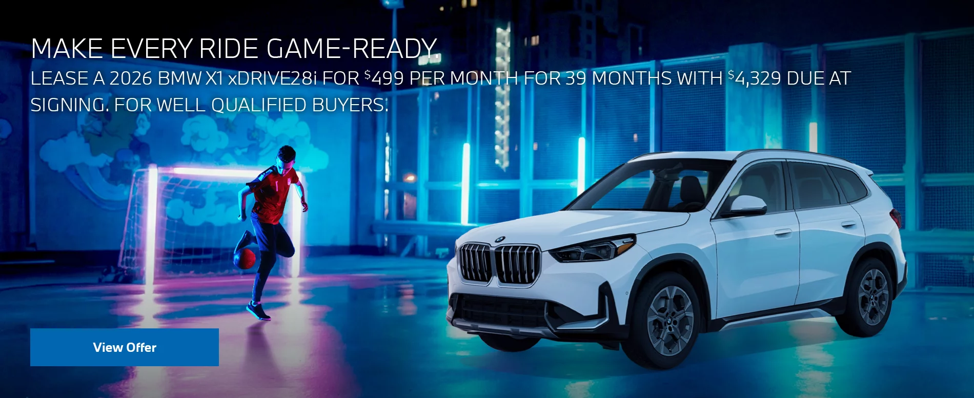 LEASE A 2026 BMW X1 xDRIVE28i FOR $499 PER MONTH FOR 39 MONTHS WITH $4,329 DUE AT SIGNING. FOR WELL-QUALIFIED BUYERS. PLUS, QUALIFIED BUYERS RECEIVE $1,000 LOYALTY CREDIT OFF MSRP.