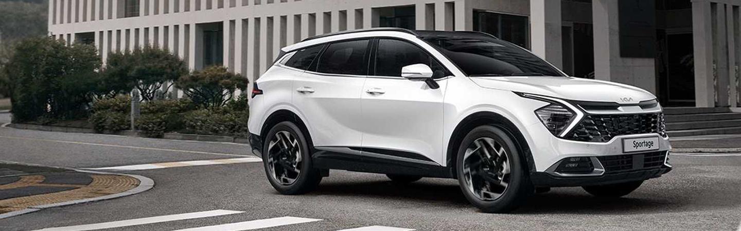 white kia parked
