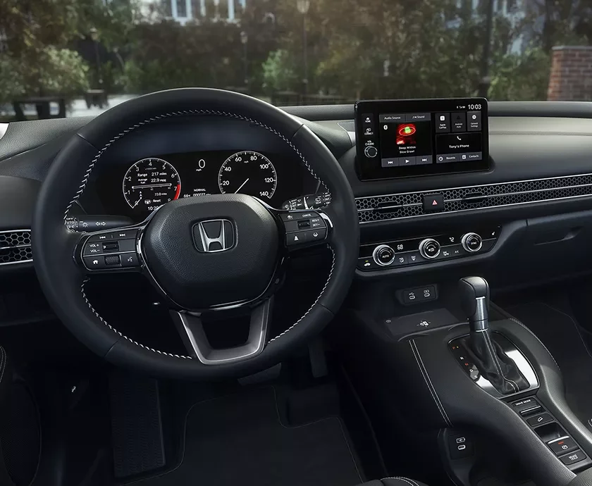 Interior view of the tech and dashboard of a 2027 Honda HR-V