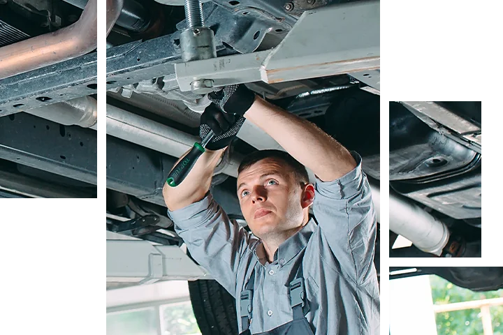 Oil change service being done