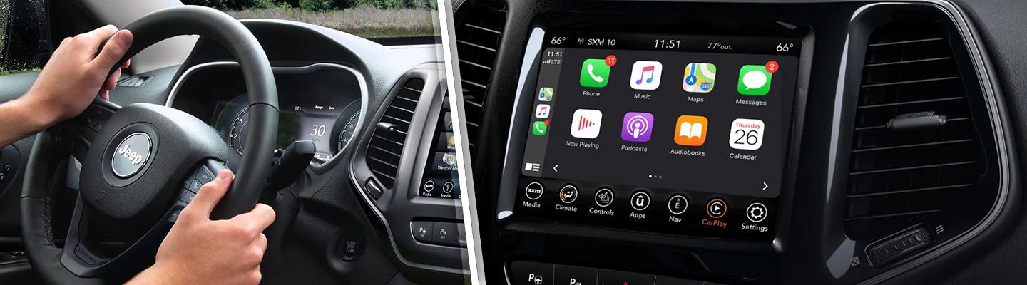 Detailed interior view of the 2021 Jeep Grand Cherokee