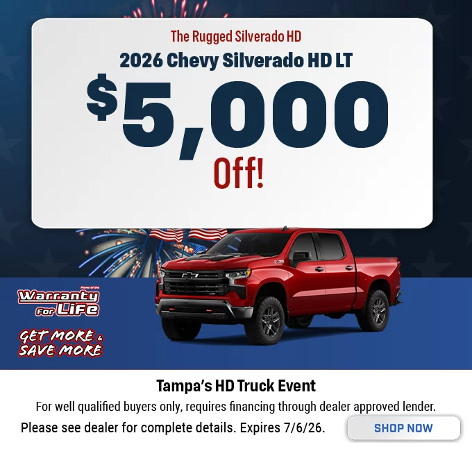 The Rugged Silverado HD 2026 Chevy Silverado HD LT $5,000 Off! Tampa's HD Truck Event