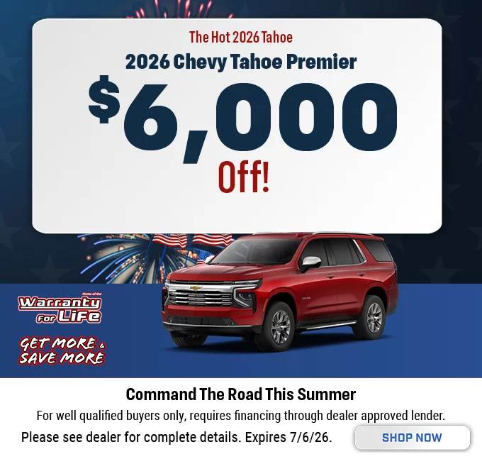 The Hot 2026 Tahoe 2026 Chevy Tahoe Premier $6,000 Off! Command The Road This Summer