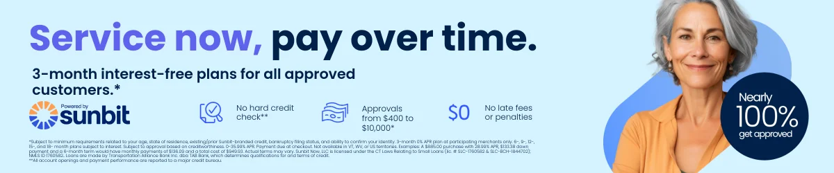 Service Now Pay Over Time With Sunbit