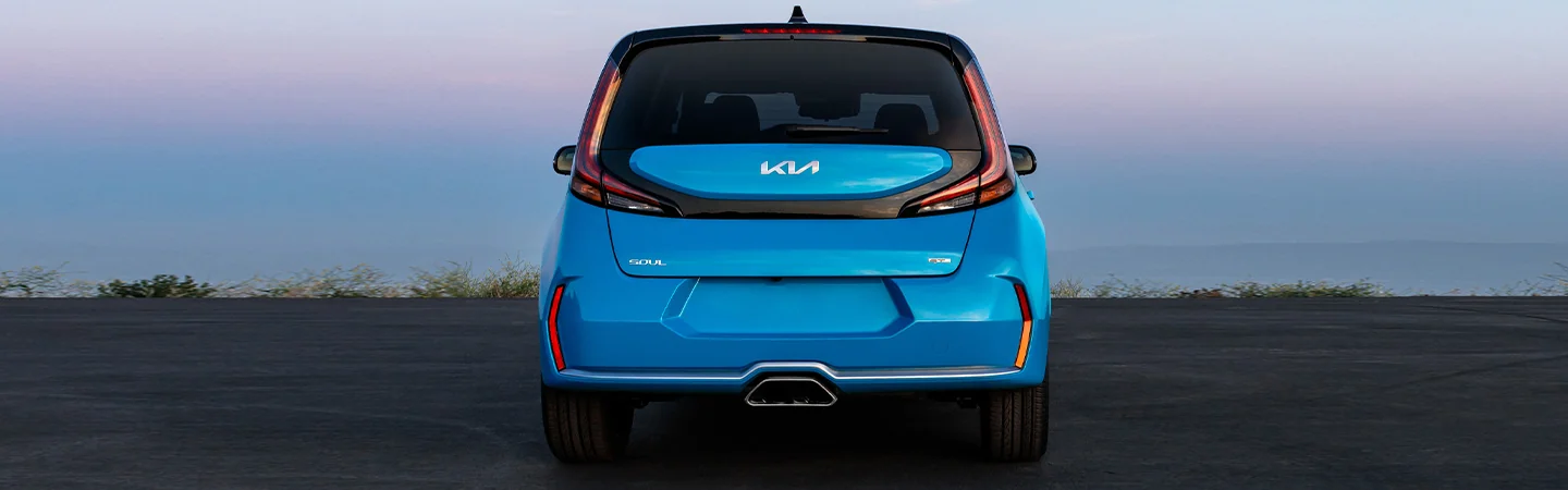 2024 Kia Soul Specs blue color back side view