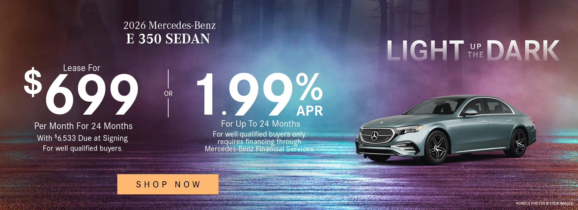 1.99% APR For Up To 24 Months For well qualified buyers only, requires financing through Mercedes-Benz Financial Services. OR - Lease For $699/Month For 24 Months With $6,533 Due at Signing For well qualified buyers.