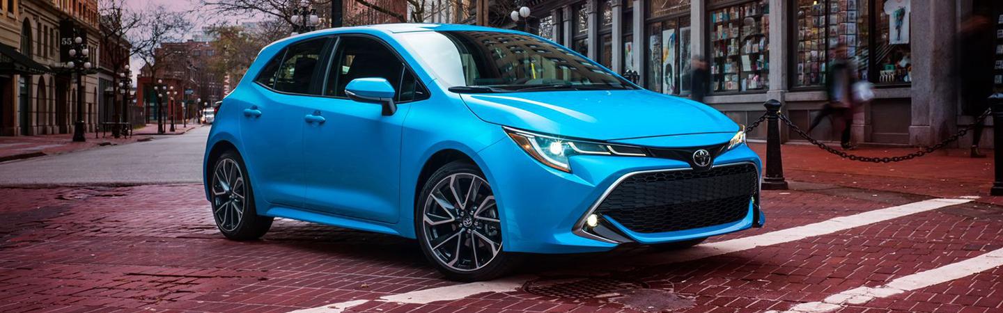Angular front view of Toyota Corolla