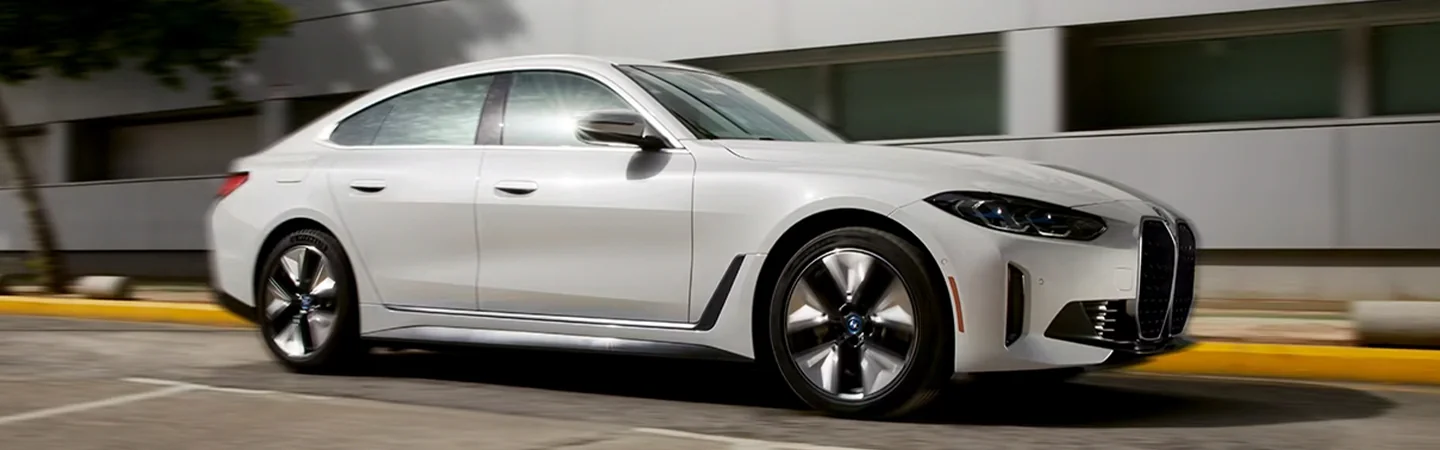 2024 BMW i4 Specs white sideview