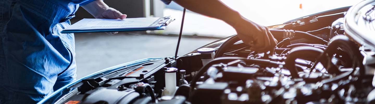 Car is being repaired at service center