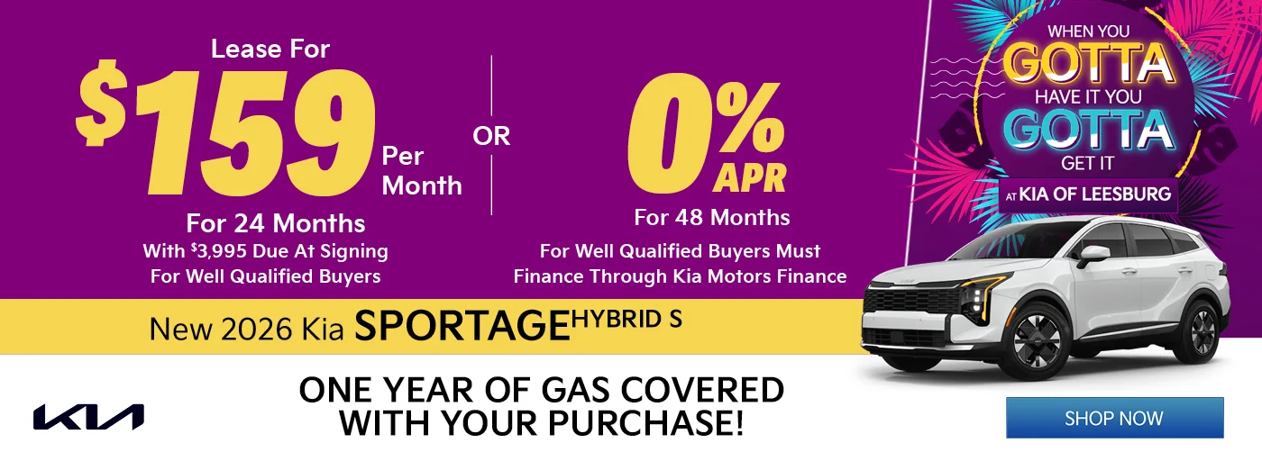 2026 Kia Sportage Hybrid S  $2,995 Down $159 a month for 24 months with $3,995 DAS For Well Qualified Buyers or 0% APR for 48 months  For Well Qualified Buyers Must Finance Through Kia Motors Finance