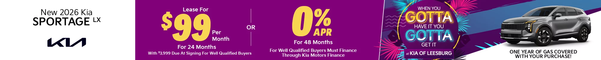 2026 Kia Sportage LX  $3,999 Down - $99 a month for 24 months - OR – 0% for 48 Months 