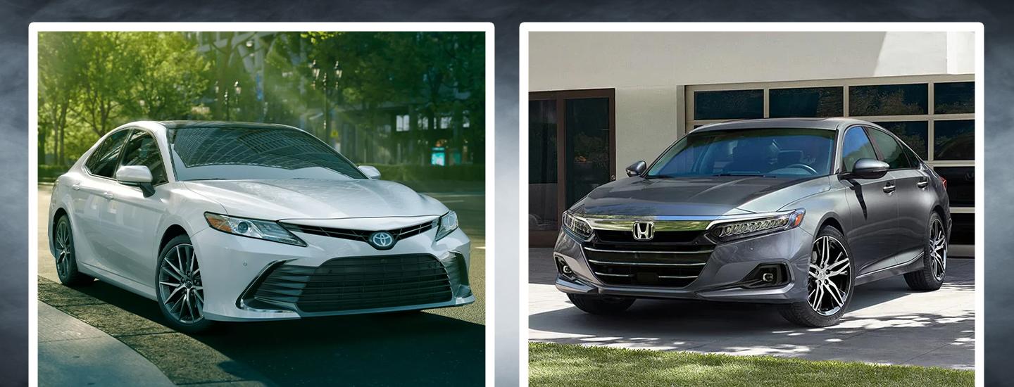 2021 Toyota Camry and 2021 Honda Accord split image