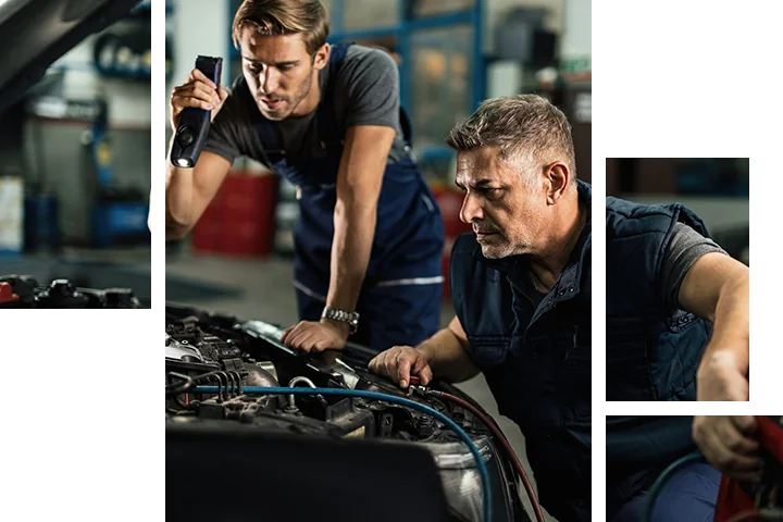 2 Mechanics looking into engine
