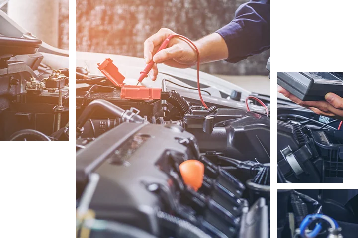 Mechanics working on battery