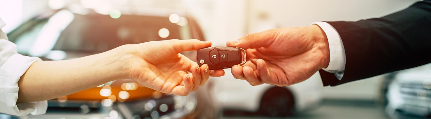 Keys exchanging hands