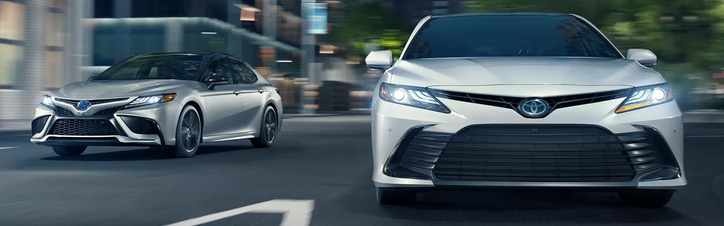 2 silver Toyota Camry