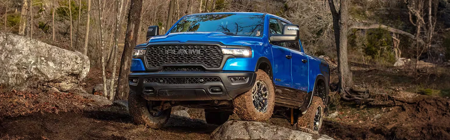 2025 RAM 1500 blue front view
