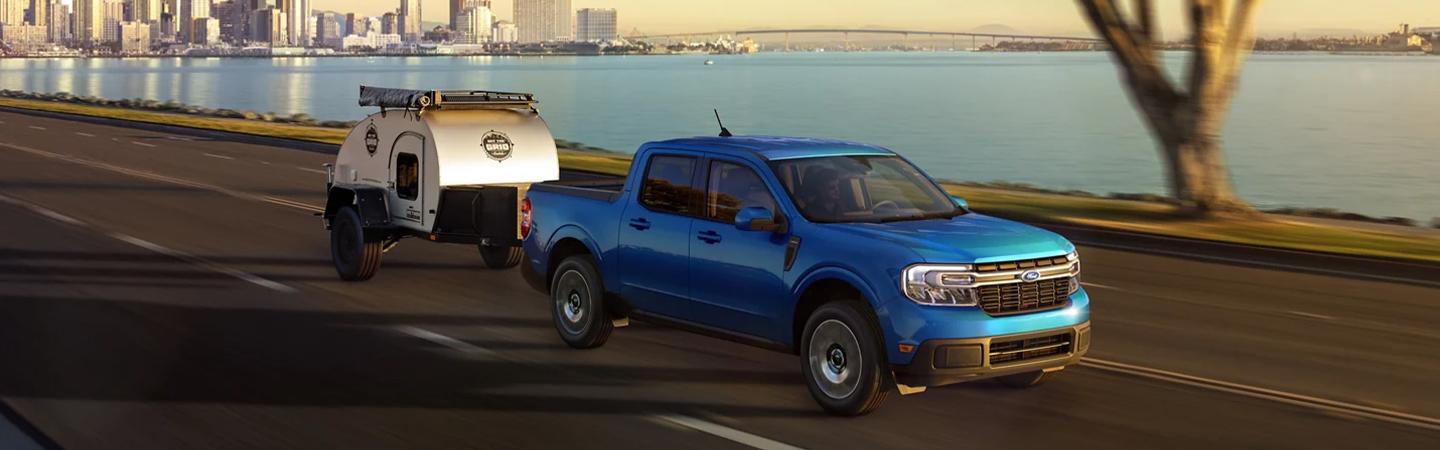 2022 Ford Maverick towing a camper