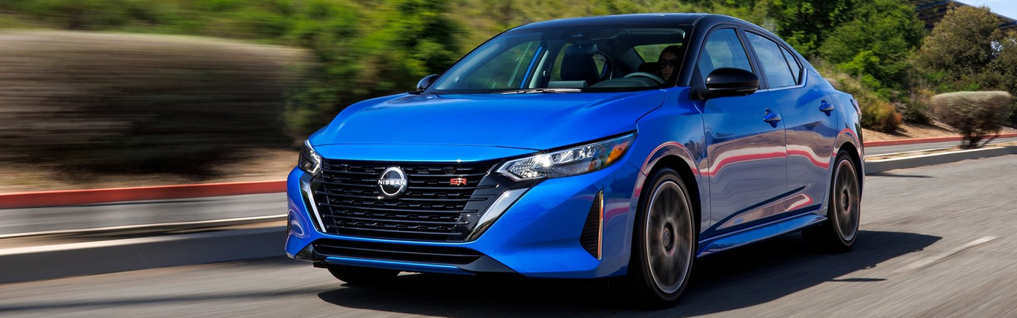 2024 Nissan Sentra Specs side front in blue colour