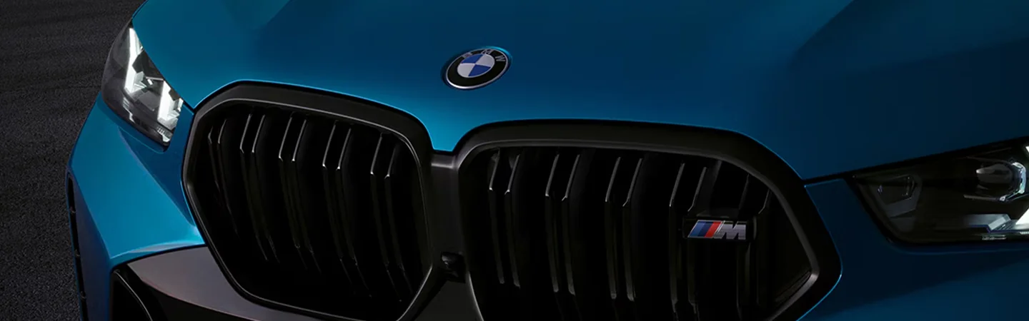 2025 BMW X6 Specs blue color and front view