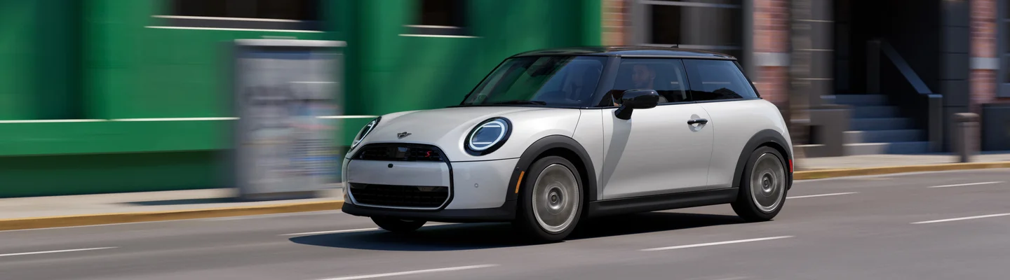 white MINI on road